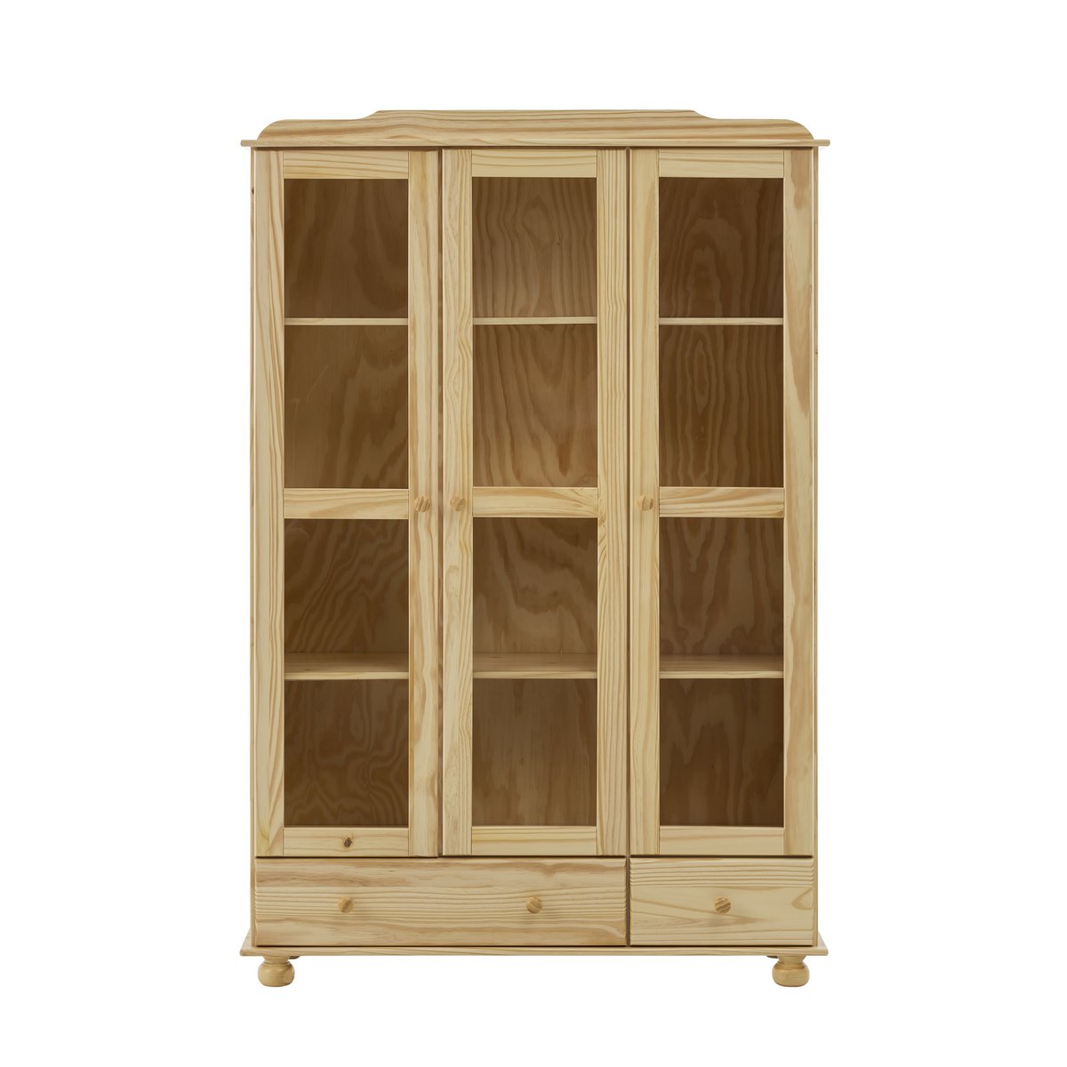 Vitrine Moebilia en bois et verre avec trois portes vitrées