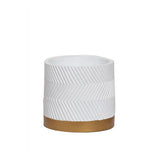 Cache-pot Groovy blanc mat en plastique