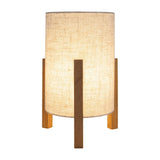 Lampe de table "Matilda" lampe de table classique avec apparence naturelle à travers le bois et l'écran de tissu, socket E27, 32 cm de haut