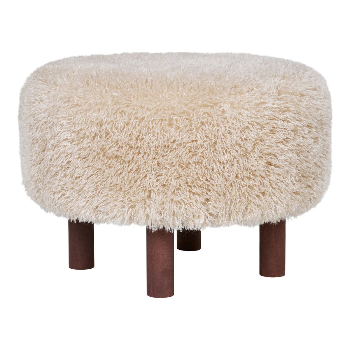 Pouf Inverness en marron clair, vue de face