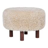 Pouf Inverness en marron clair, vue de face
