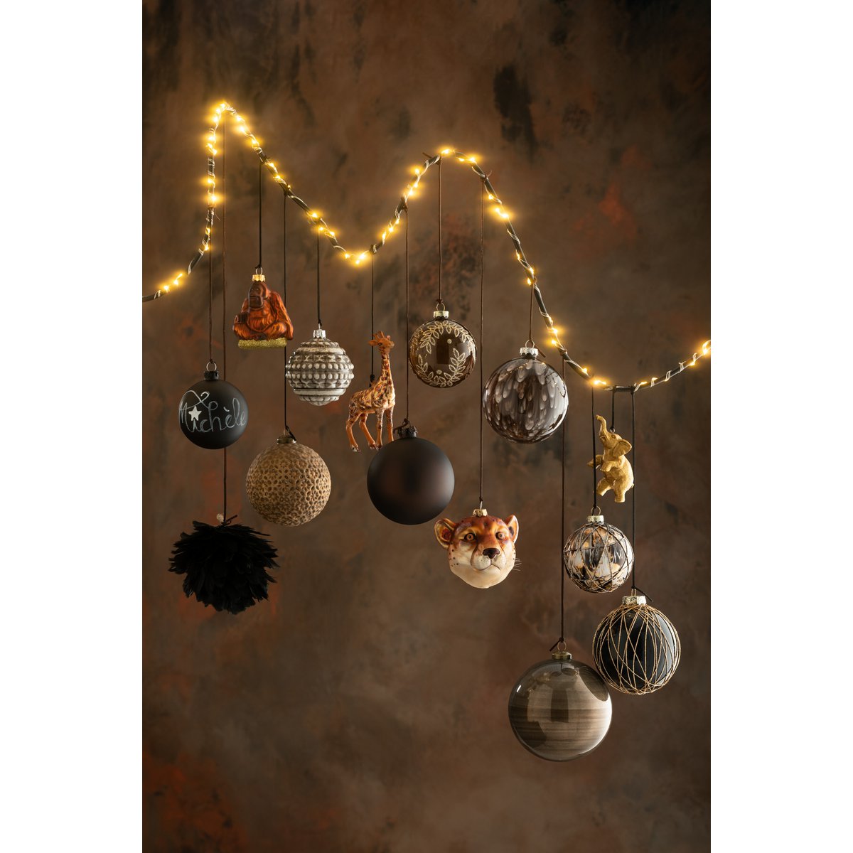 Détails des boules de Noël J-Line, finition brillante