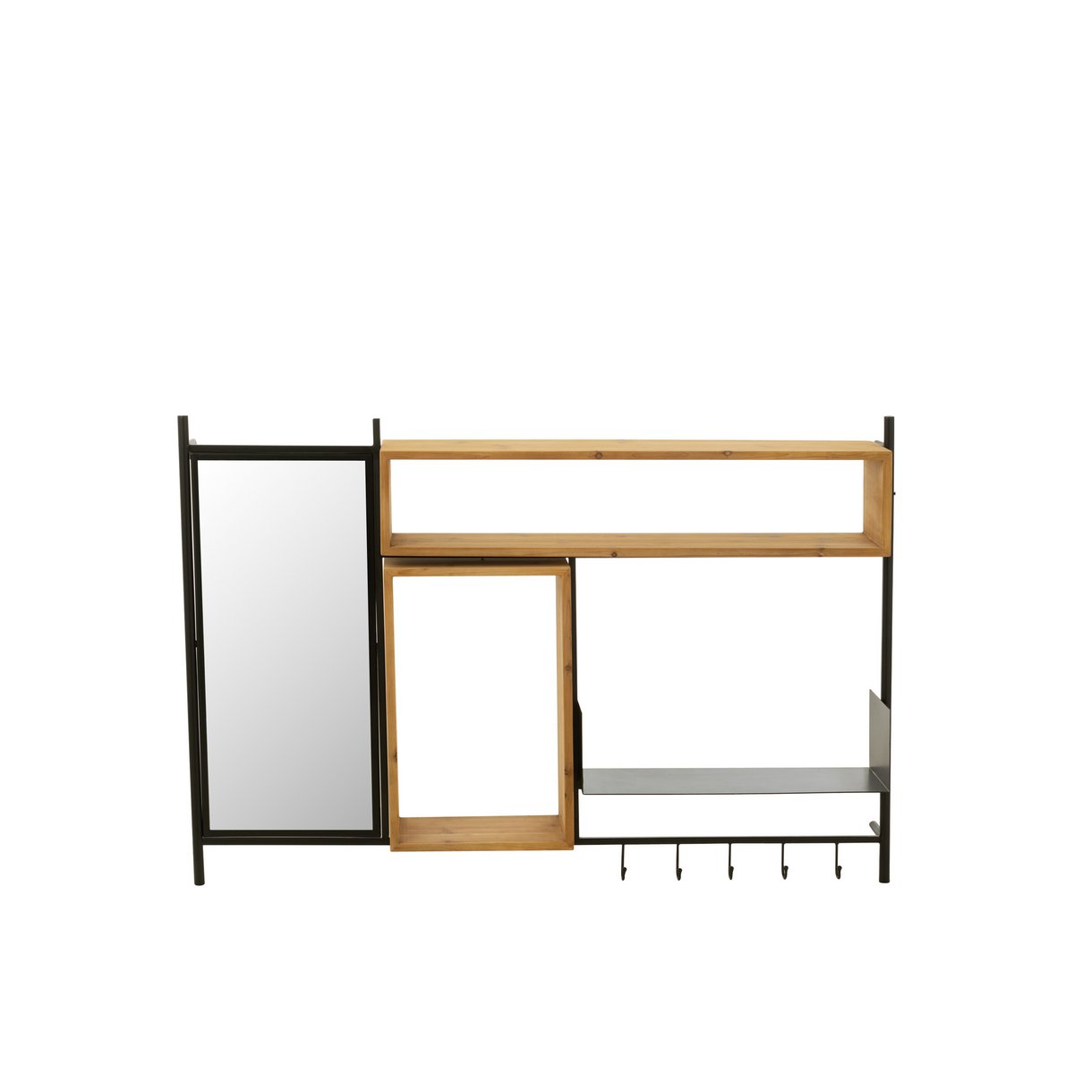 Détail du miroir du porte-manteau mural Tina