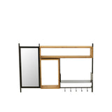 Détail du miroir du porte-manteau mural Tina