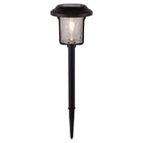SPIT SOLAR-DECO-TERM "Simon" de 54,7 cm de haut, en métal noir et en verre structuré, LED intégrée, blanc chaud.