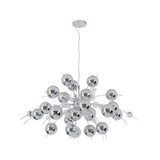 La lampe pendentielle "explosion" chromée en métal et en verre, versions G9, lampe suspendue pour salle à manger, salon, couloir ou bureau, Øca. 98 cm