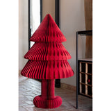 Détails du sapin pliable J-Line, papier rouge élégant