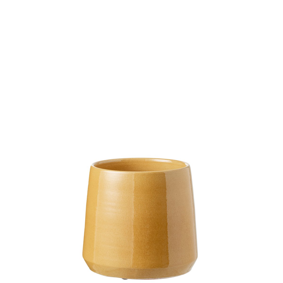 Pot de fleurs J-Line en céramique ocre, détail du motif