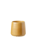Pot de fleurs J-Line en céramique ocre, détail du motif
