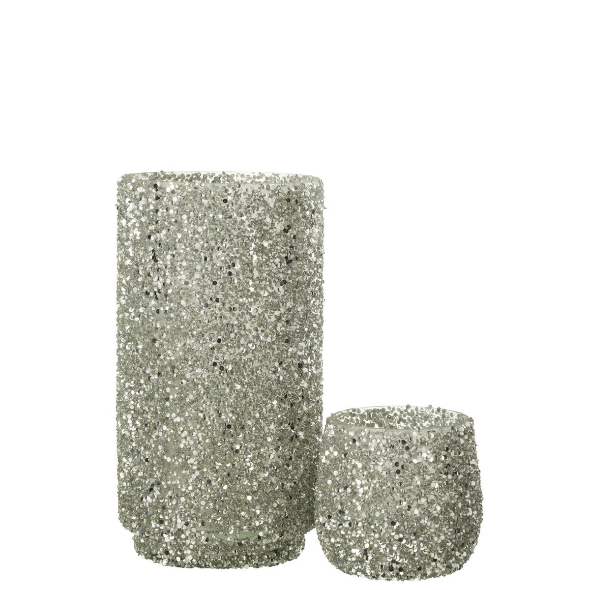 Lanterne J-Line Glitter dans un jardin, ambiance nocturne