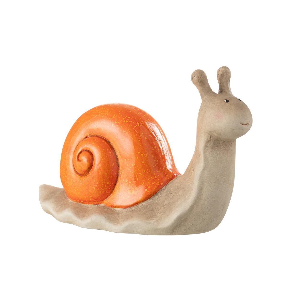 Figurine J-Line Escargot Orange - vue latérale sur fond neutre