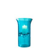 Détail du photophore J-Line Tarifa Azuur, verre bleu brillant