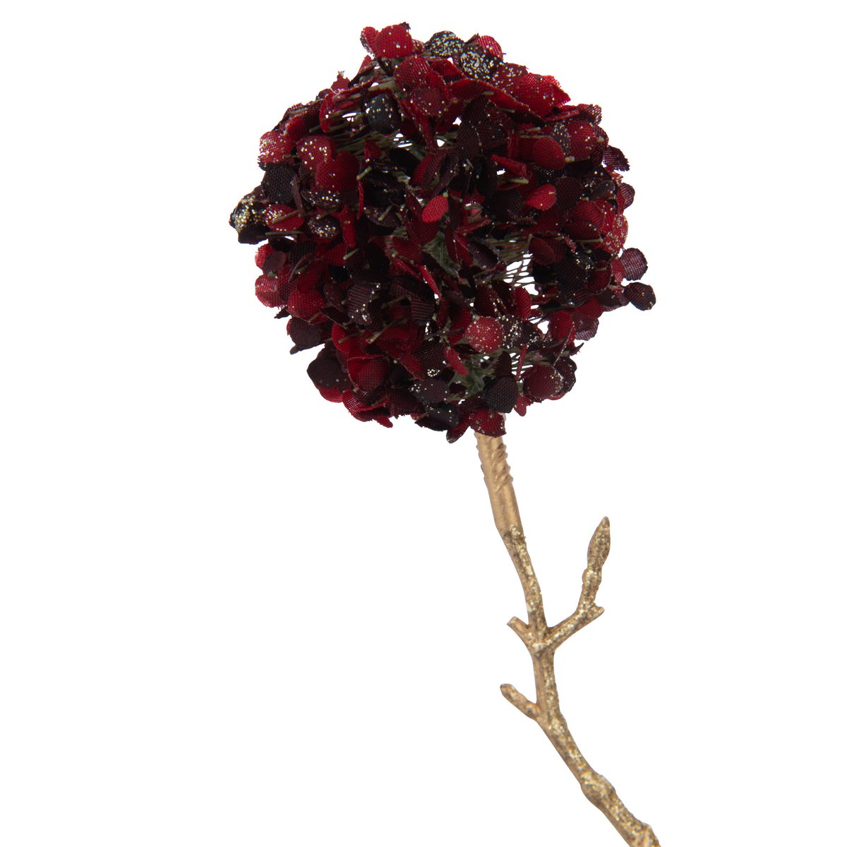 Branche 2 Fleurs J-Line en rouge et or, décoration élégante pour intérieur