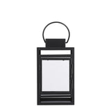 Lanterne Tempête Noir en métal et verre, design moderne