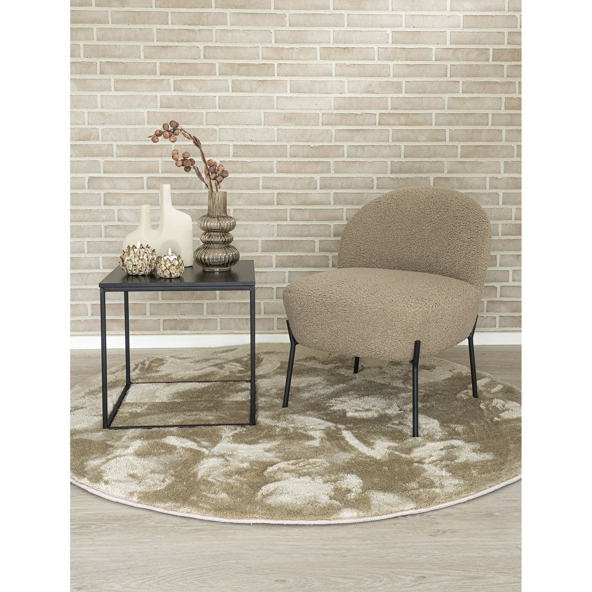 Détail du Tapis Miami Sable montrant la texture douce et la couleur sable