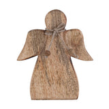 Decof Figure Angel Wooden Figure 15x13cm Master Box 36 Pieces de décoration de Noël Lucky Angel Wood Mango
