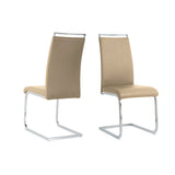 Chaise cantilever en simili cuir noir avec pieds chromés