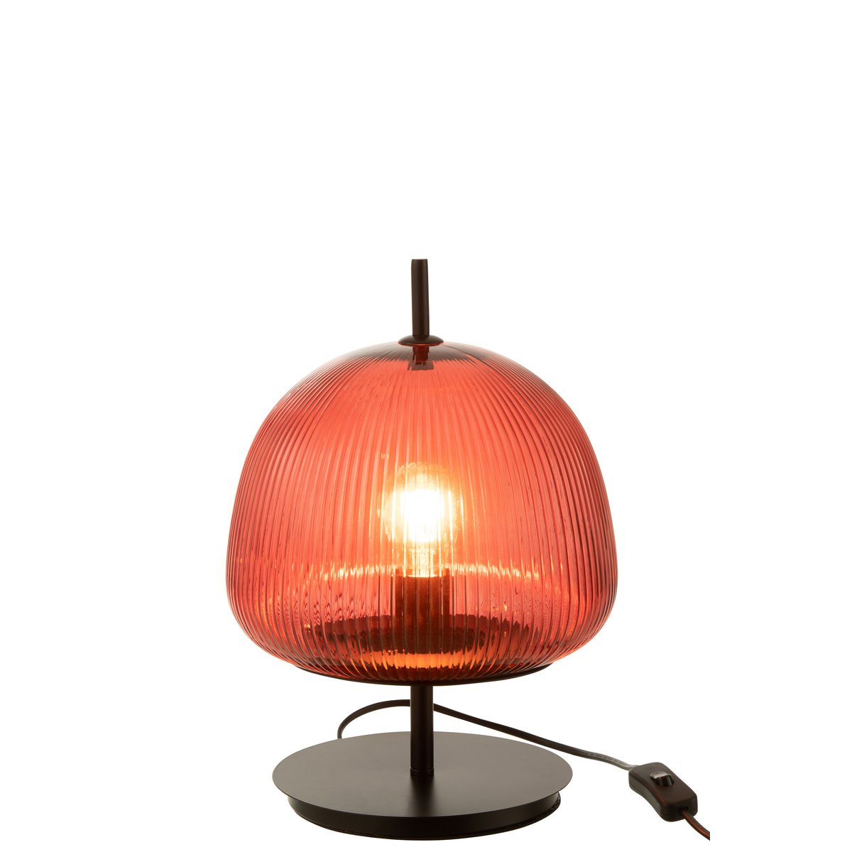 Lampe de table J-Line Oasis en verre rouge, vue de face