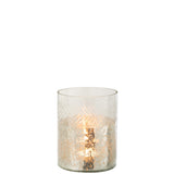 Détail du verre craquelé de la lanterne J-Line Classic Crackle