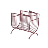 Porte-revues en métal rouge de face avec design moderne