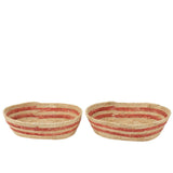 Lot de 2 paniers J-Line rayés - ambiance déco intérieure