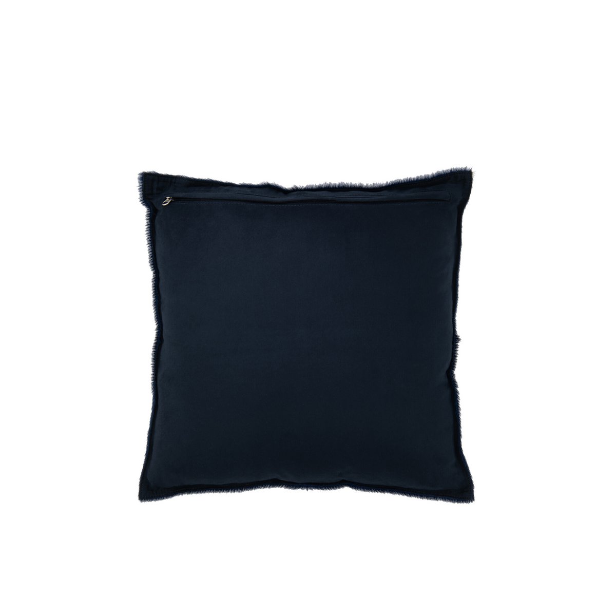 Coussin J-Line en cuir bleu électrique, vue de face avec texture poil de vache