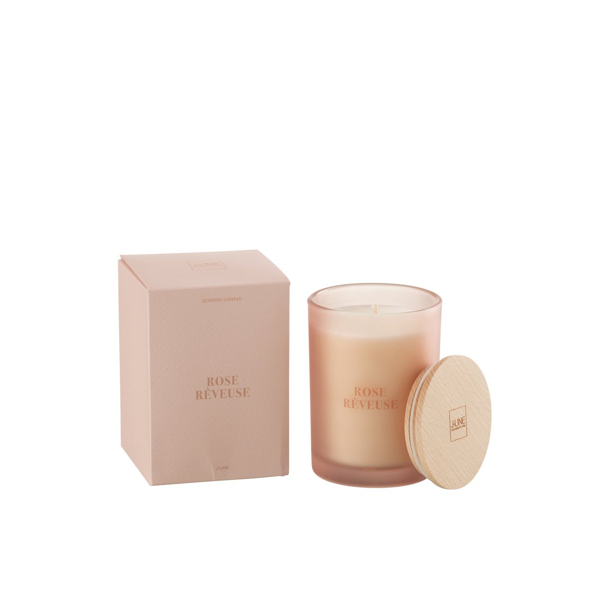 Bougie Rose Rêveuse J-Line, packaging élégant
