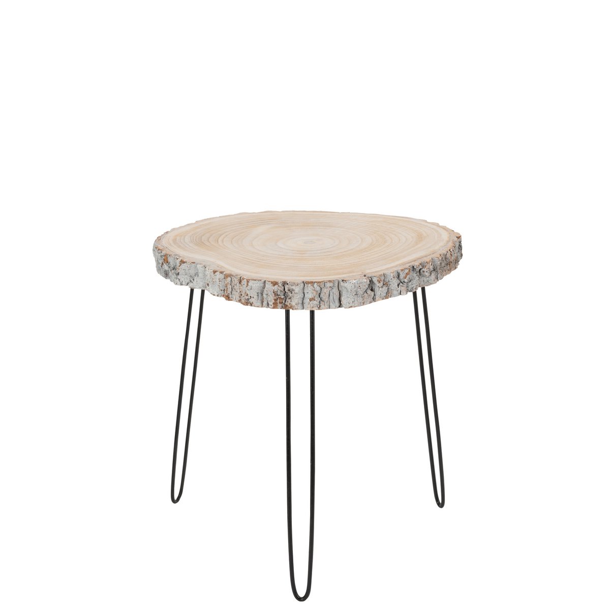 Vue de la table d'appoint J-Line Paulownia dans un salon moderne