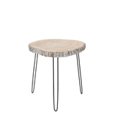 Vue de la table d'appoint J-Line Paulownia dans un salon moderne