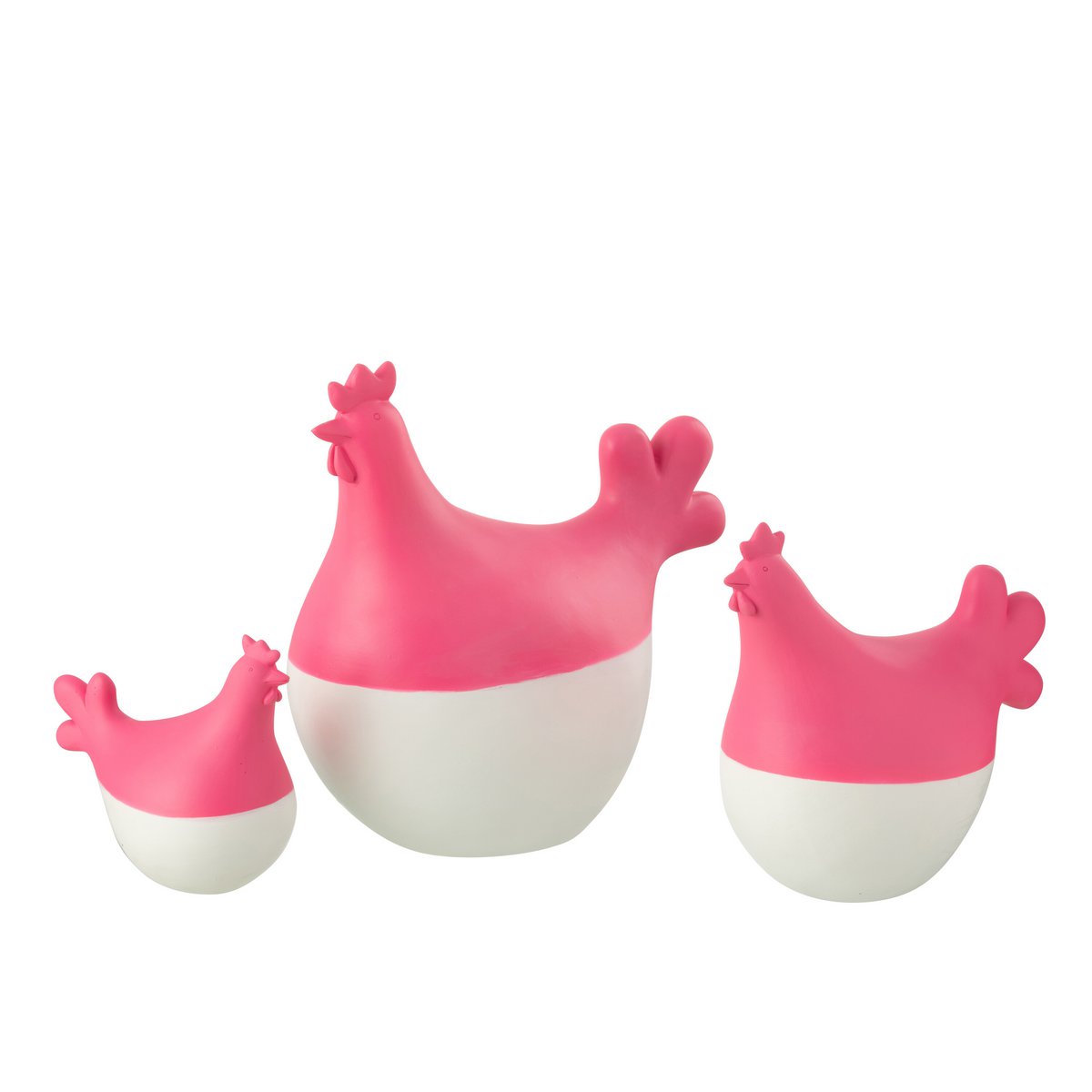 Lot de 3 figurines J-Line Coqs - décoration élégante pour intérieur