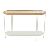 Console Épicéa et métal blanc vue avant, design scandinave