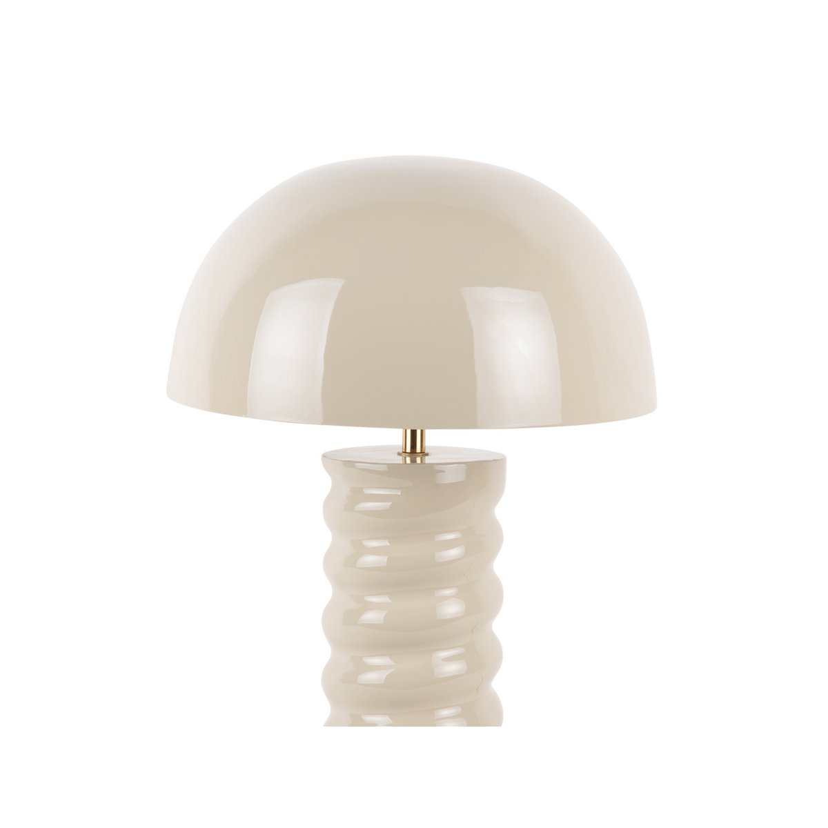 Détail de la lampe Gracio en fer, couleur gris, sur une table moderne