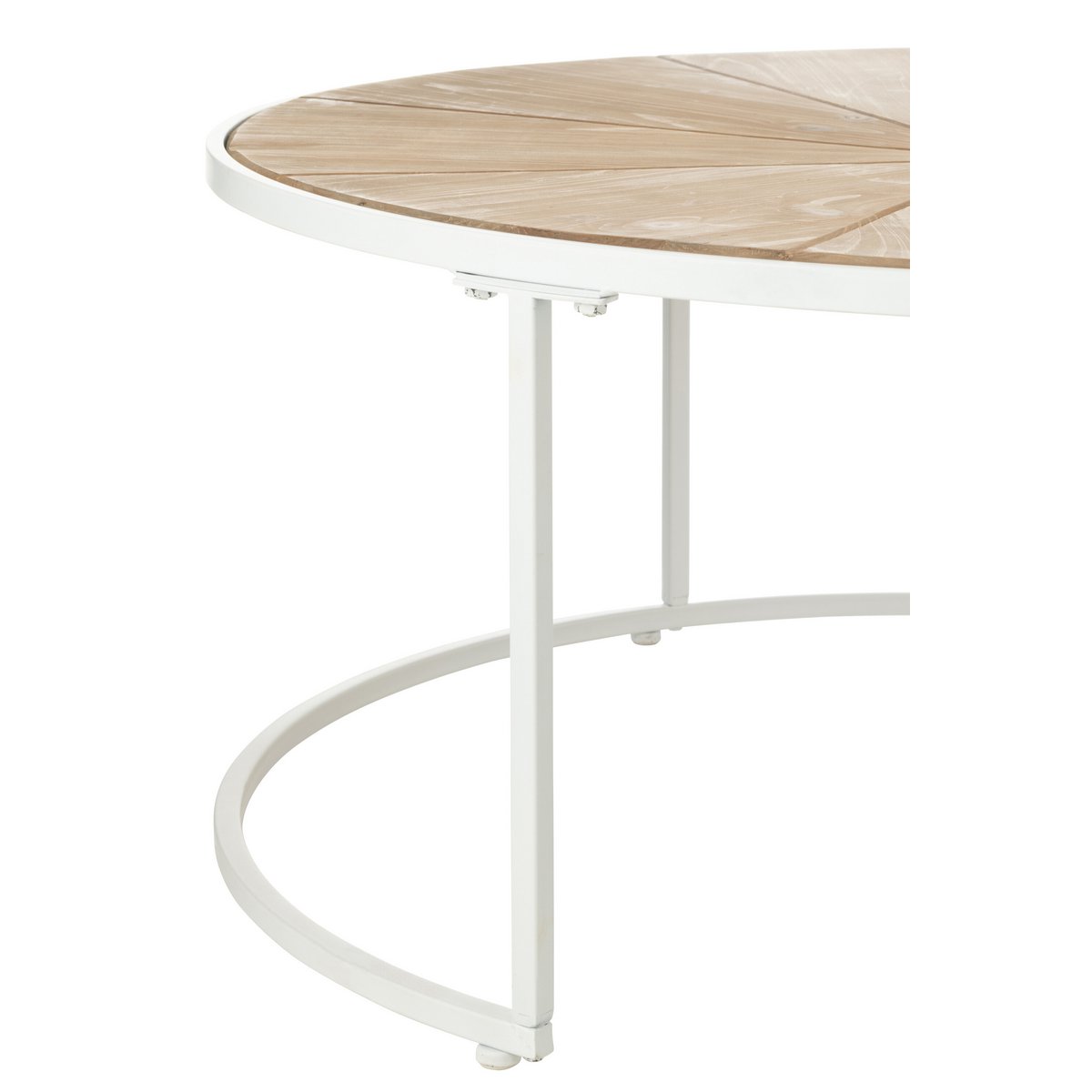 Table d'appoint J-Line Relax vue de face, design moderne en métal et bois.