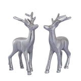 Figure décorative Cerf 2 Set Table Décoration Animal Figure Metal Christmas Decoration Silver O.