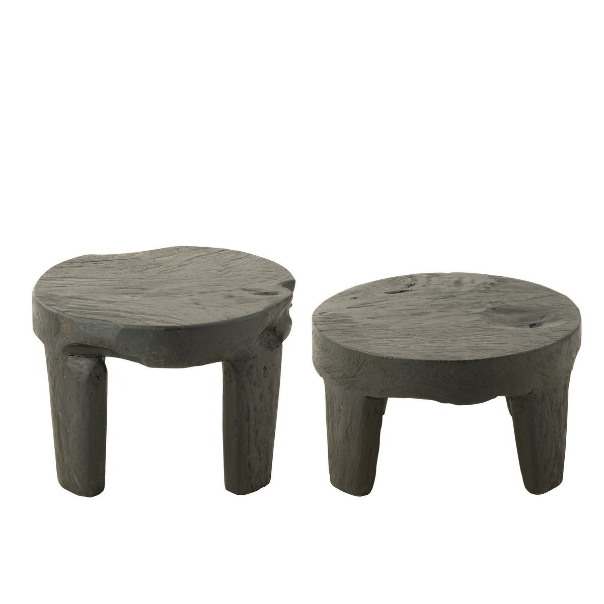 Ensemble de deux tables J-Line en bois noir dans un salon moderne