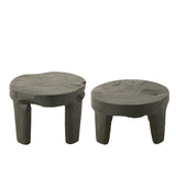 Ensemble de deux tables J-Line en bois noir dans un salon moderne