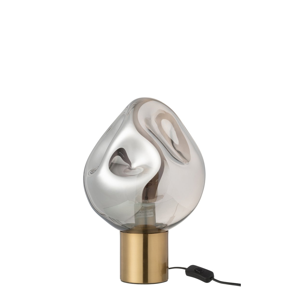 Détail de la lampe J-Line en métal doré et verre, élégance raffinée