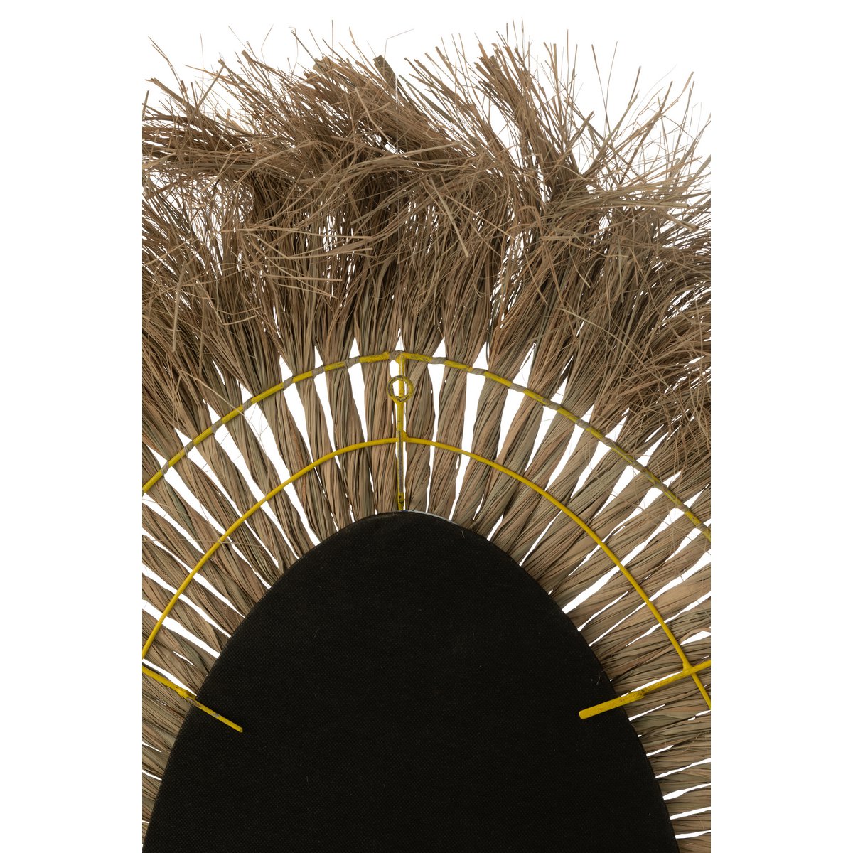Miroir ovale tressé J-Line en couleur naturelle, élégant et raffiné.
