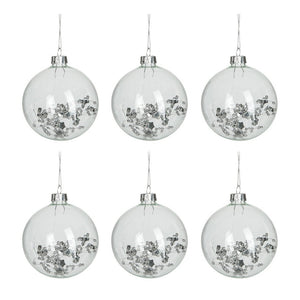 Boule de Noël J-Line en verre transparent, ensemble de six