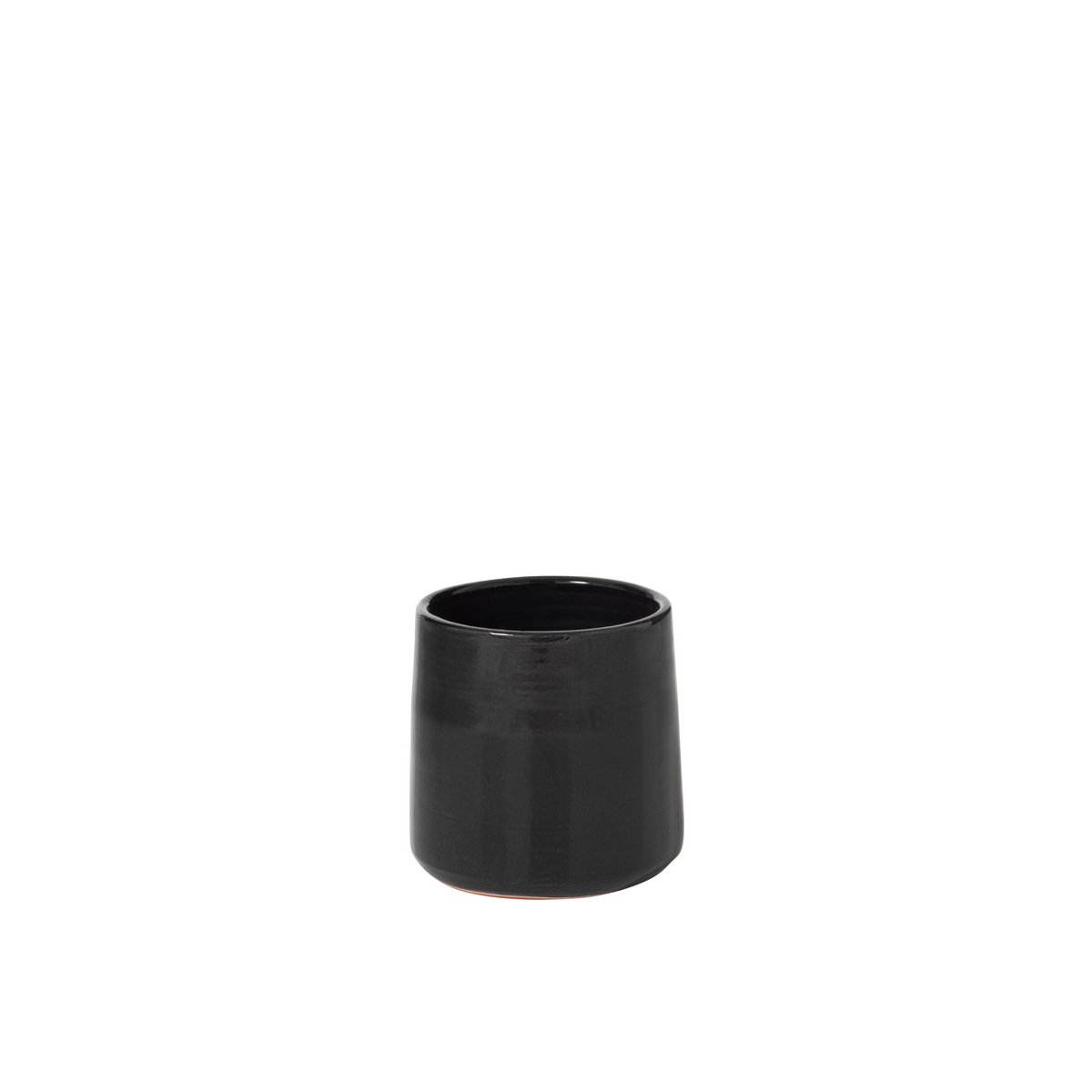 Pot de fleur J-Line rond en céramique noire, petit format, Ø 18 cm