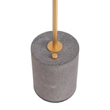 Lampe de table de batterie "seta" gris de 30 cm de haut en métal et en béton, avec une LED fermement construite