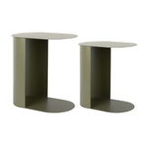 Ensemble de tables d'appoint ovales Riqueza en vert avec design élégant.
