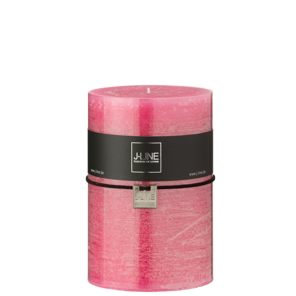 Bougie cylindrique rose J-Line, élégante et moderne, parfaite pour la décoration intérieure.