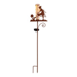 Brochettes de terre solaire LED H: 95 cm, pour l'extérieur, des brochettes en métal et en verre et en plastique en brun, avec LED intégrée