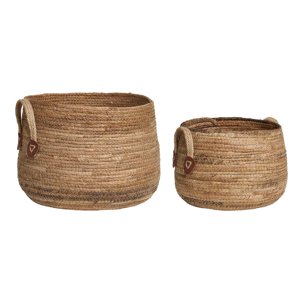 Panier Aoste en bois naturel, vue de face