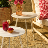 Table d'appoint d'extérieur Seattle Blanc
