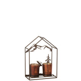 Photophore J-Line en fer marron - ambiance cosy