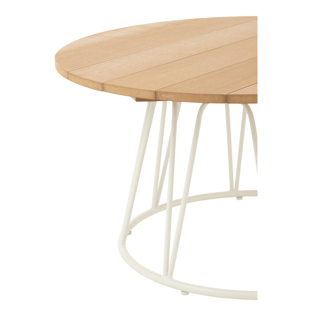 Table J-Line Zoa en métal et polyéthylène blanc, design moderne