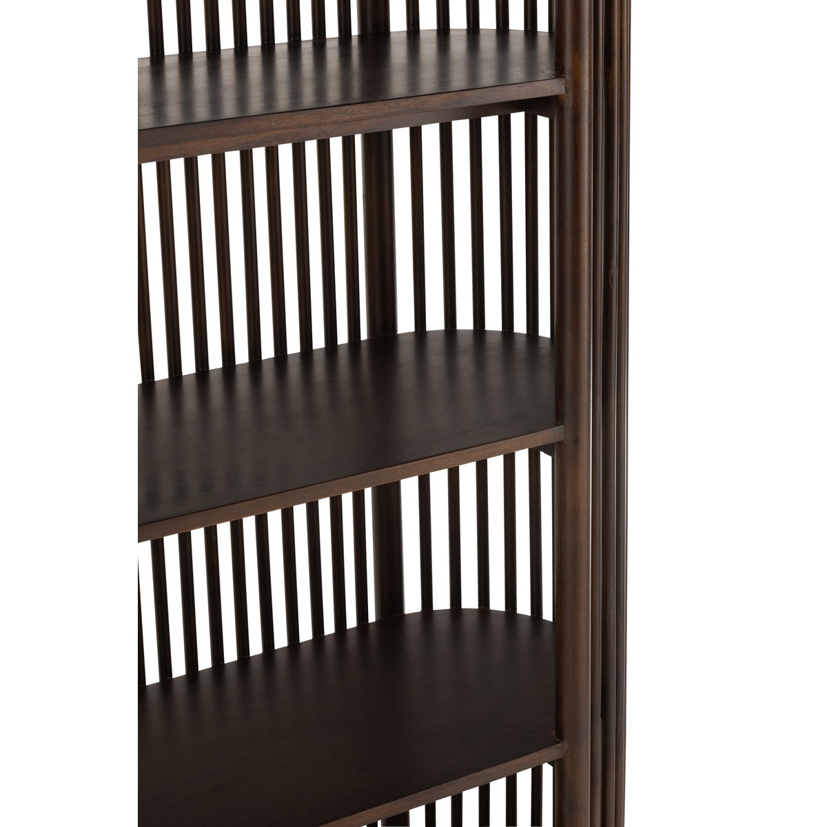 Étagère Conie J-Line avec décoration intérieure, bois marron foncé