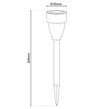 6 réglage de la lumière extérieure solaire LED avec brochette de terre en métal et plastique de couleur en acier inoxydable, avec LED intégrée